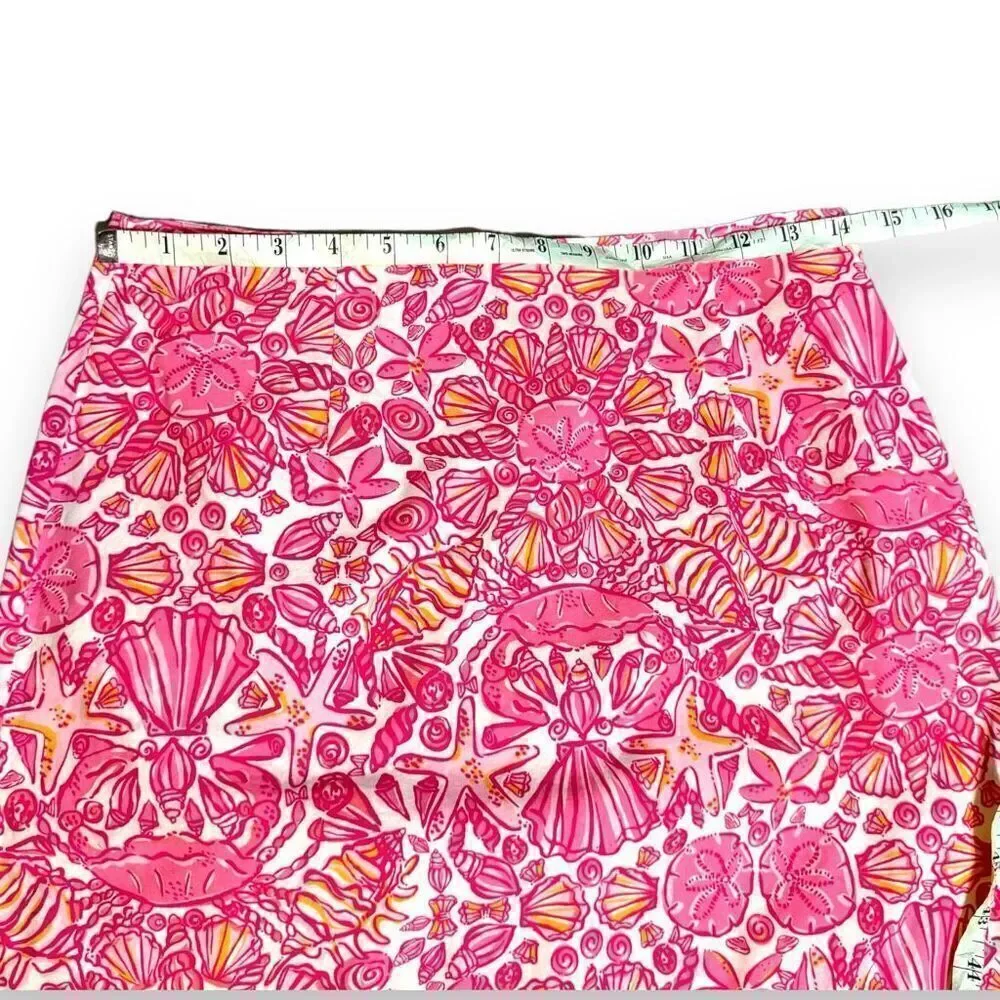 Lilly Pulitzer Lynnie Skirt Scallop Hem Hotty Pink Sailors Valentine Mini Size 2